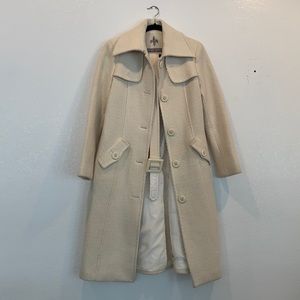 Nicole Benisti  cream signature collection wool coat. Never worn. Size medium.